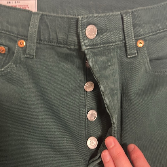 3/$100 NWT High Rise Straight Jeans Forest Green size 6 tall - Picture 5 of 5